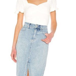 Free People Denim Jeans Maxi Skirt - Wilshire Midi Denim Skirt
